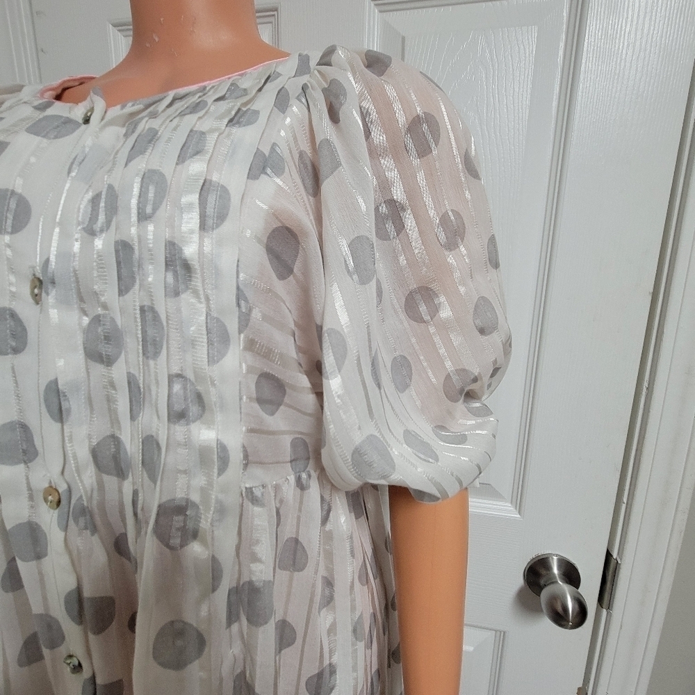 Vintage Christian Dior Lounge Wear Polka Dot Babydoll Dressing Gown. - Picture 5 of 16